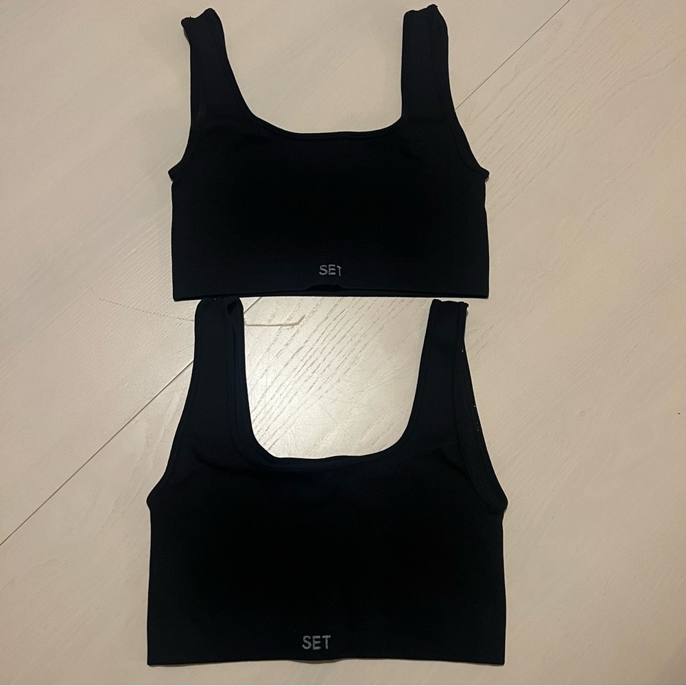 Set active square neck bra, medium, set of 2
